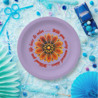 ASSIETTES EN CARTON FLOWER GIFT MOM DAUGHTER SISTER TEACHER FRIEND
