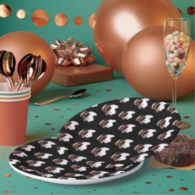 Assiettes En Carton Fluffeux Tortoiseshell Poiges, Plaques en papier (Multi)