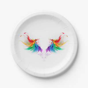 Assiettes En Carton Fluffy Rainbow Wings