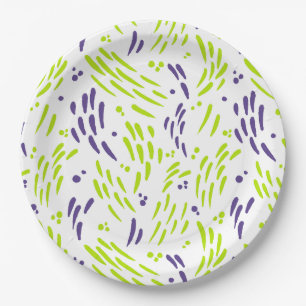 Assiettes En Carton Flux de chaux vert et pourpre