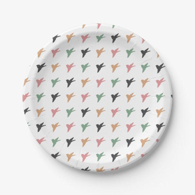Assiettes En Carton Flying bird Art White (Devant)