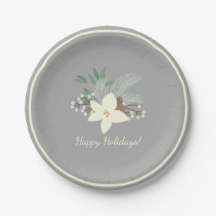 Assiettes En Carton Foliage hivernal rustique