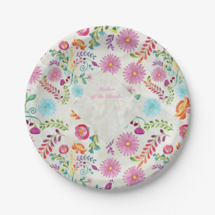 Assiettes En Carton Folk Flowers Mother of Bride