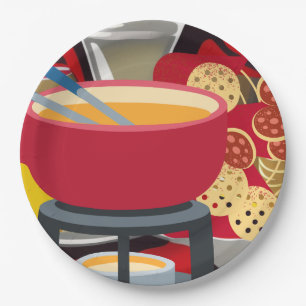 Assiettes En Carton Fondue de fromage