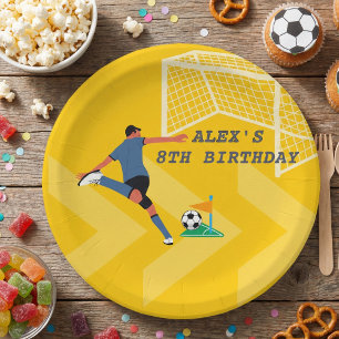Assiettes En Carton Football Anniversaire Enfants Kick Ball Jaune