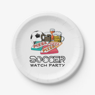 Assiettes En Carton Football Beer Pizza SOCCER WATPARTIE