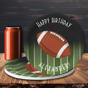 Assiettes En Carton Football Field Joyeux anniversaire Personnalisé
