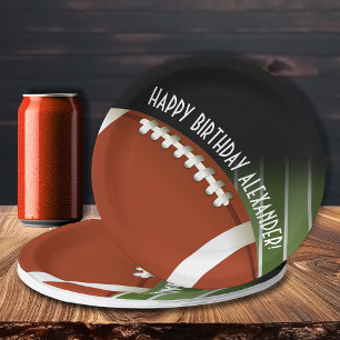 Assiettes En Carton Football Field Joyeux anniversaire Personnalisé