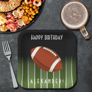 Assiettes En Carton Football Field Joyeux anniversaire Personnalisé