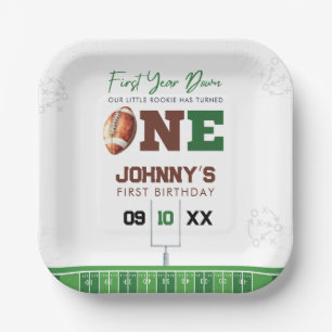 Assiettes En Carton Football Premier Touch Down 1er Anniversaire