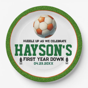 Assiettes En Carton Football première année bas 1er anniversaire fête