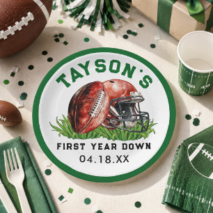 Assiettes En Carton Football Première Année Down 1er Anniversaire