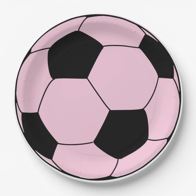 Assiettes En Carton Football rose (Devant)