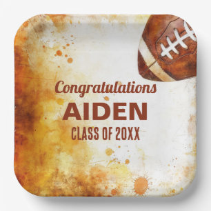 Assiettes En Carton Football Thème Graduation Party