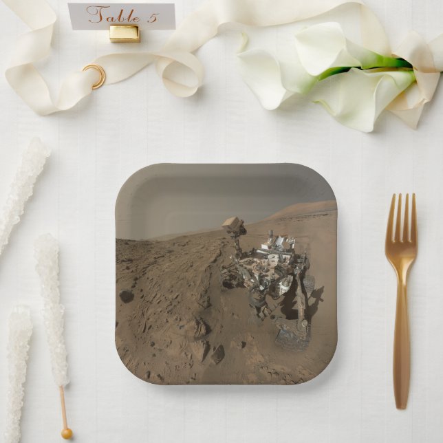 Assiettes En Carton Forage Mars Curiosity Red Martian Paysage (Mariage)
