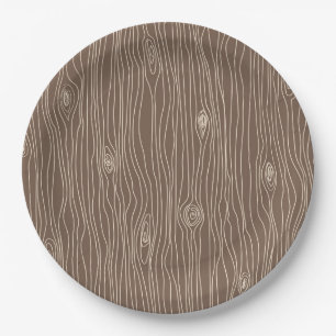 Assiettes En Carton Forêt Bois Rustique Fantaisiste