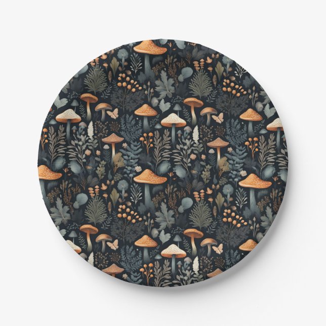 Assiettes En Carton Forêt de Toadstool (Devant)