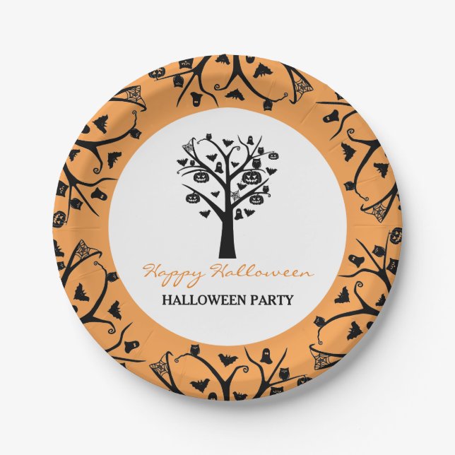 Assiettes En Carton Forêt ensorcelée, Halloween (Devant)