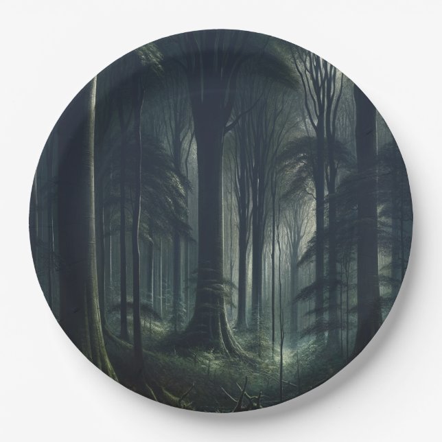 Assiettes En Carton Forêt foncée à Twilight Sweet 16 (Devant)