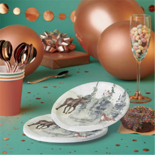 Assiettes En Carton Forêt forestière   Baby shower animal