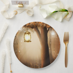 Assiettes En Carton Forêt magique avec lumières des fées