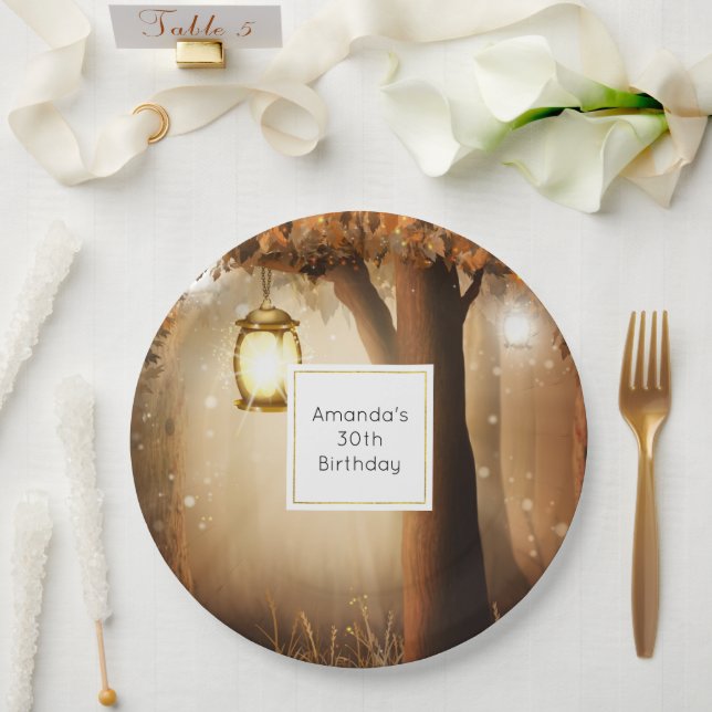 Assiettes En Carton Forêt magique avec lumières des fées Anniversaire (Mariage)
