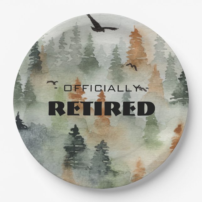 Assiettes En Carton Forêt Misty Officiellement Retraité Plaques de fêt (Devant)