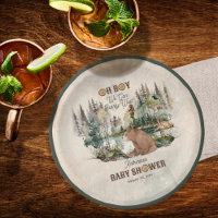Forêt Rustique Oh Garçon Baby shower d'attente rap