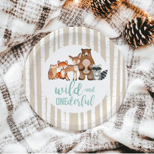 Assiettes En Carton Forêt sauvage Onederful Forêt animal premier Anniv