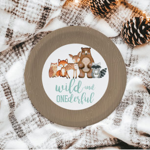 Assiettes En Carton Forêt sauvage Onederful Forêt animal premier Anniv