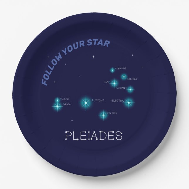 Assiettes En Carton Formation de l'hémisphère nord Pleiades Star (Devant)