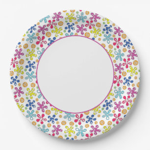 Assiettes En Carton Formes de gribouillis abstraites ludiques