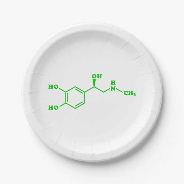 Assiettes En Carton Formule chimique moléculaire d'adrénaline (Devant)