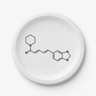 Assiettes En Carton Formule chimique moléculaire de poivre noir Piperi