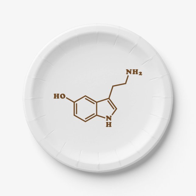 Assiettes En Carton Formule chimique moléculaire de sérotonine (Devant)