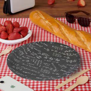 Assiettes En Carton Formules Et Numéros De Maths Du Tableau Noir