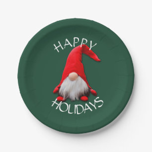 Assiettes En Carton Fou Noël Rouge Gnome