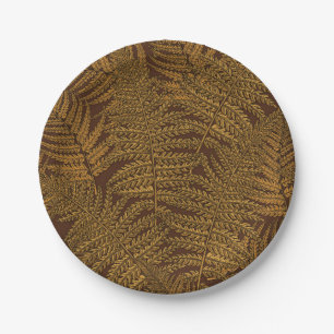 Assiettes En Carton Foule automnale sur brun