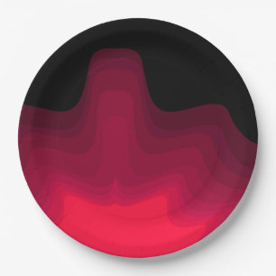 Assiettes En Carton Foules noires et rouges Peinture abstraite