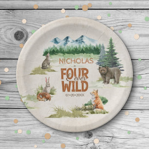 Assiettes En Carton Four Ever Wild Woodland Animal 4ème fête d'anniver