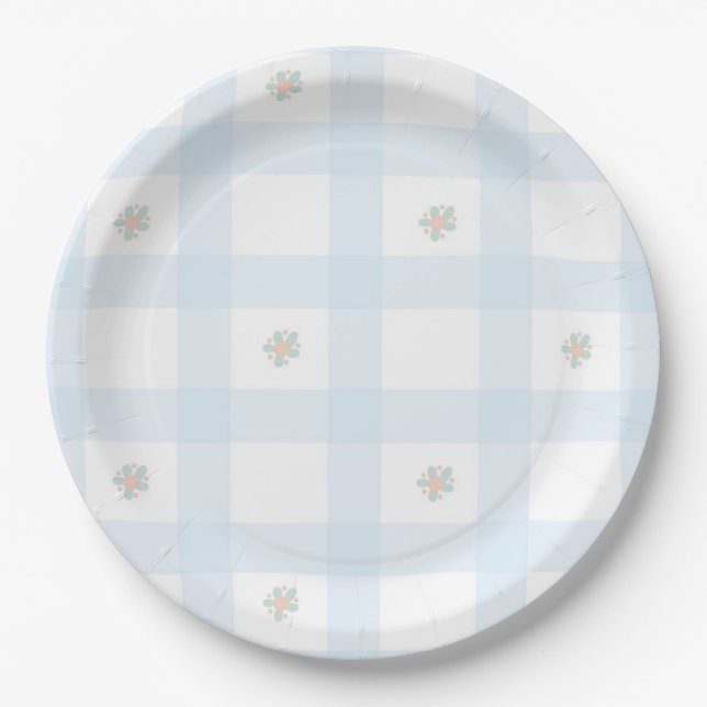 Assiettes En Carton Fournitures de fête de dessin animé floral à motif (Devant)