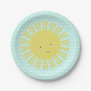 Assiettes En Carton Fournitures de fête de soleil d'anniversaire Perso