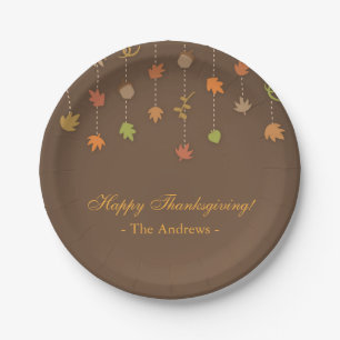 Assiettes En Carton Fournitures de fête de Thanksgiving élégantes mode