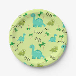 Assiettes En Carton Fournitures de fête dinosaures