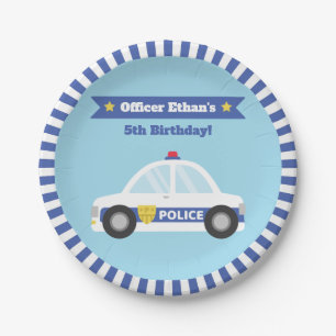 Assiettes En Carton Fournitures de voiture de police pour la fête d'an