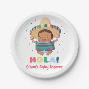 Assiettes En Carton Fournitures pour Baby Shower Hola Fiesta Mexicaine