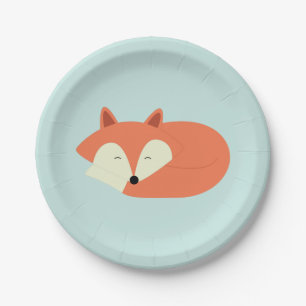 Assiettes En Carton Fox rouge somnolent