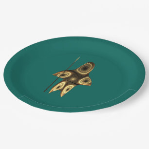 Assiettes En Carton Fractal Inuit Hunter