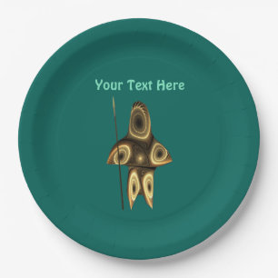 Assiettes En Carton Fractal Inuit Hunter