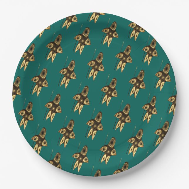 Assiettes En Carton Fractal Inuit Hunter (Devant)